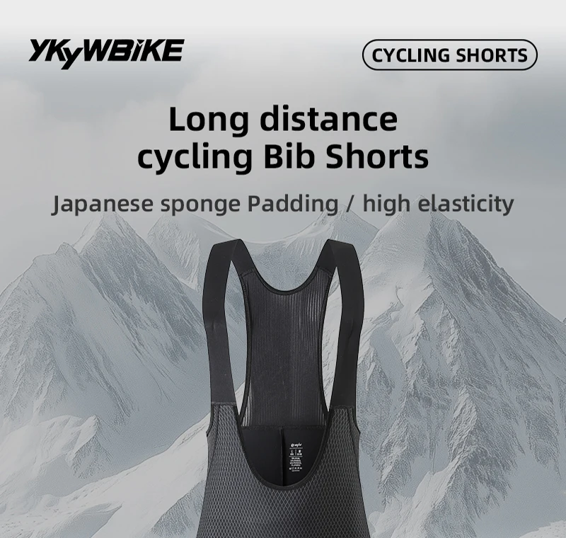 YKYWBIKE Men's Cycling Bib Shorts 120kg/m³ Sponge Japan Padded Road Bike Bib Short Pants Summer 7 Hours Riding Bicycle Shorts
