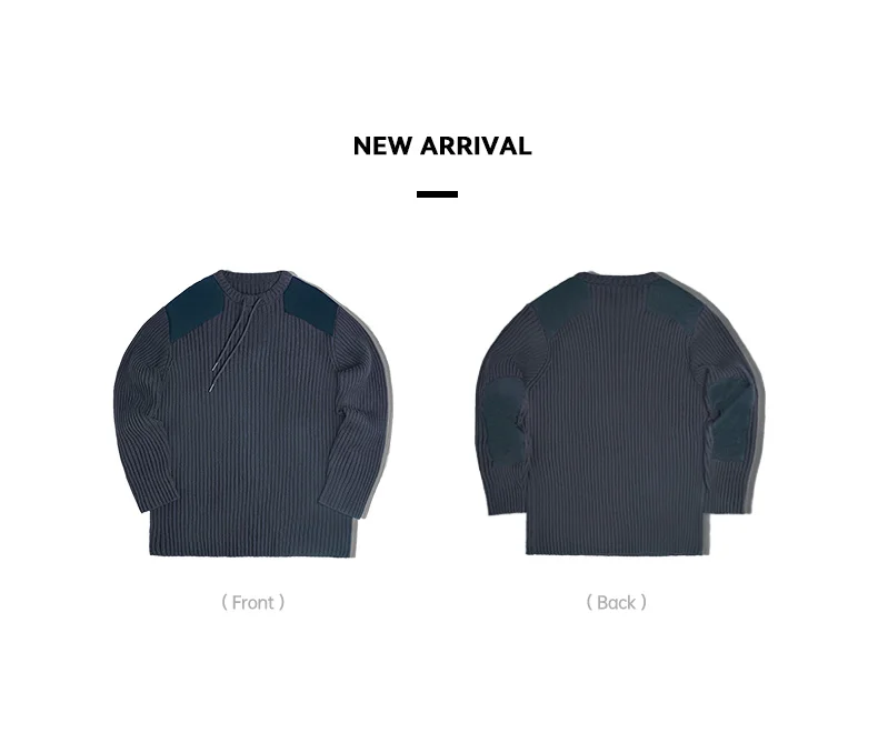 Maden Vertical Stripe Sweater O-Neck Slim Fit Men’s Retro Knitted Pullover Patch Stitching Design Classic Sweaters Men Clothing