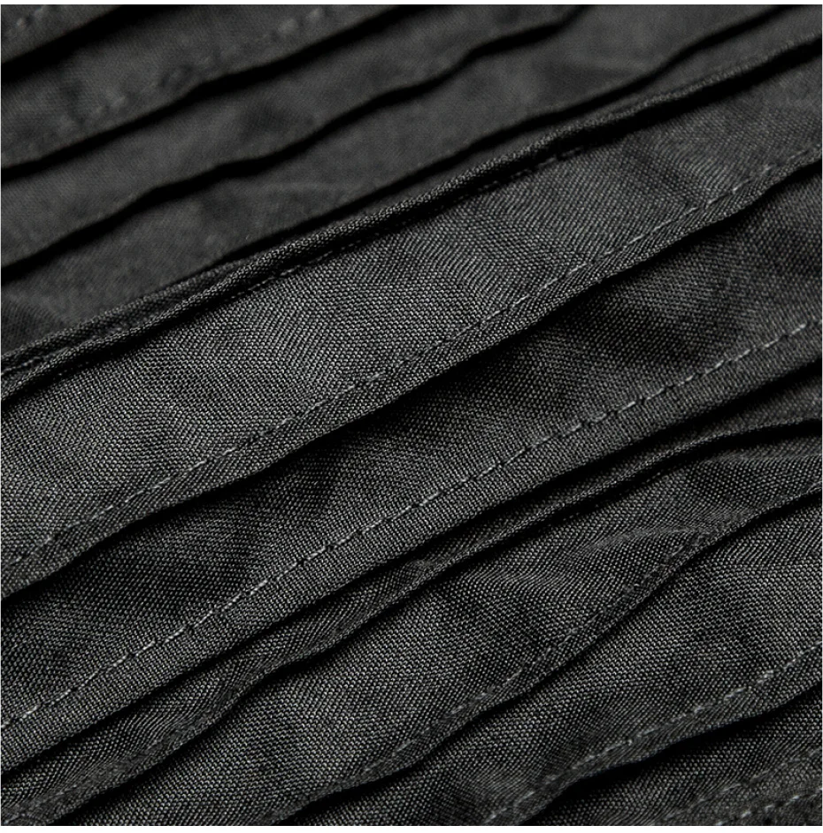 PUNK RAVE Steampunk Gentleman Necktie Shirts Gothic Black Silk Ties Big Balloon Sleeves Men Ruffle Blouses Clothing Party
