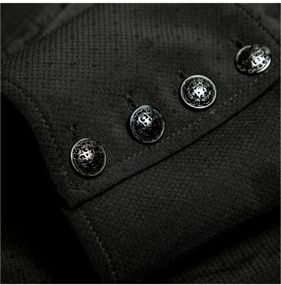 PUNK RAVE Steampunk Gentleman Necktie Shirts Gothic Black Silk Ties Big Balloon Sleeves Men Ruffle Blouses Clothing Party