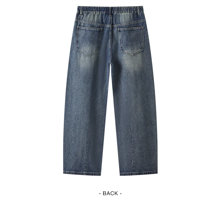 Semir Men Jeans Loose Curved Barrel Leg Retro Washed Street Casual Style Autumn Denim Pants Urban Daily Wear 2026