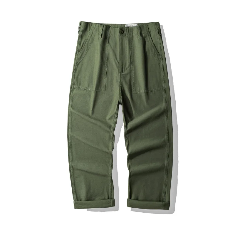 107 Good Quality America Style Cargo Pants for Men 100% Cotton Comfortable Straight Trouser Spring Falll Casual Loose Bottonwear