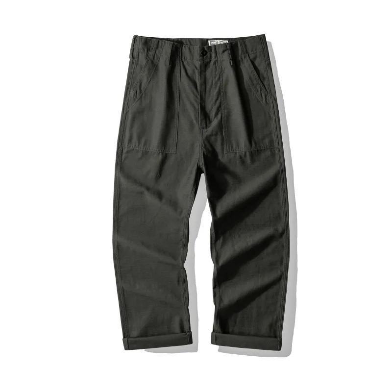 107 Good Quality America Style Cargo Pants for Men 100% Cotton Comfortable Straight Trouser Spring Falll Casual Loose Bottonwear