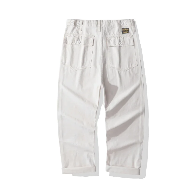107 Good Quality America Style Cargo Pants for Men 100% Cotton Comfortable Straight Trouser Spring Falll Casual Loose Bottonwear