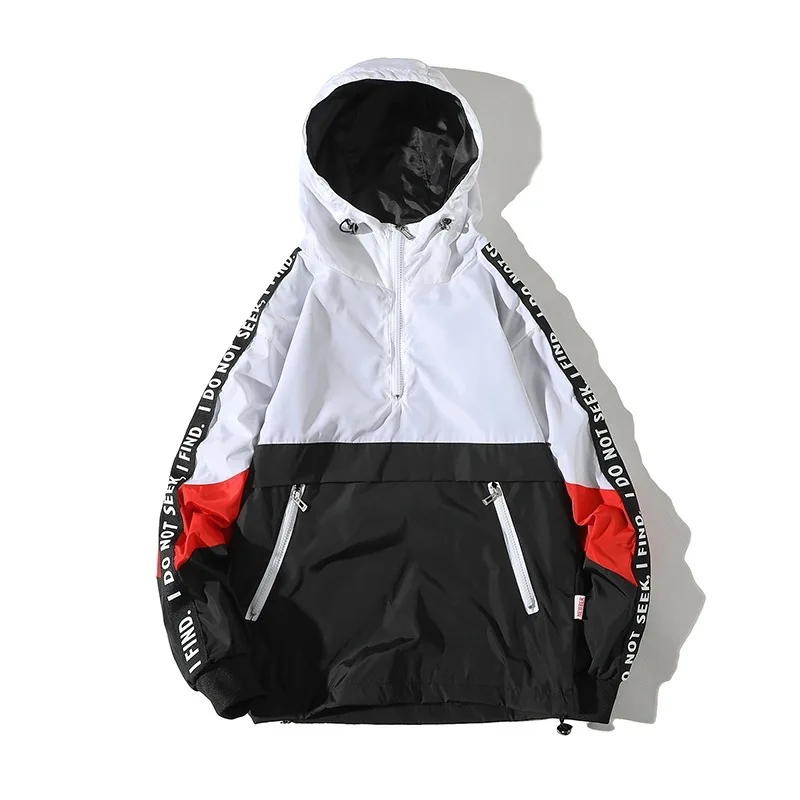 HKSH Spring Autumn New Men's Tide Punk Patchwork Hoodie Fashion Color Contrast Hooded Pullover Oversized Women Jacket Top HK3519