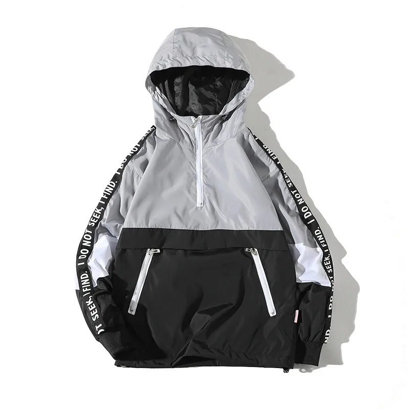 HKSH Spring Autumn New Men's Tide Punk Patchwork Hoodie Fashion Color Contrast Hooded Pullover Oversized Women Jacket Top HK3519