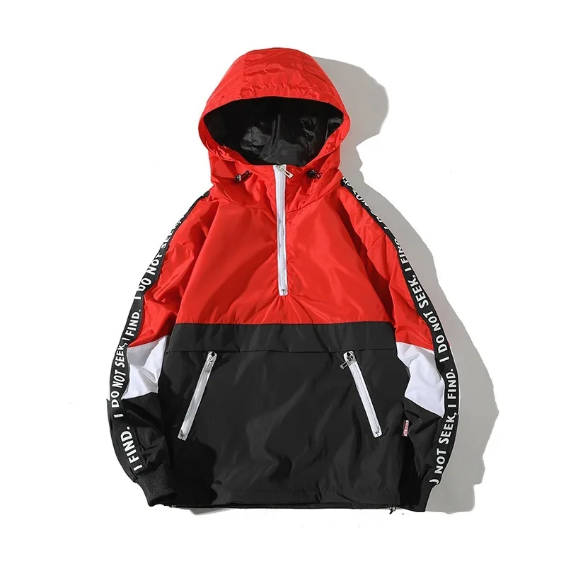 HKSH Spring Autumn New Men's Tide Punk Patchwork Hoodie Fashion Color Contrast Hooded Pullover Oversized Women Jacket Top HK3519