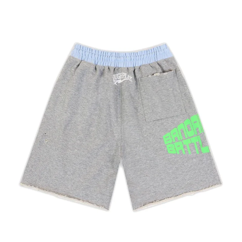 Men Street Hip Hop Retro Washed Black Rough Play Casual Sets American Style Skull Print Hooded Sweatshirt Shorts Two Piece Sets