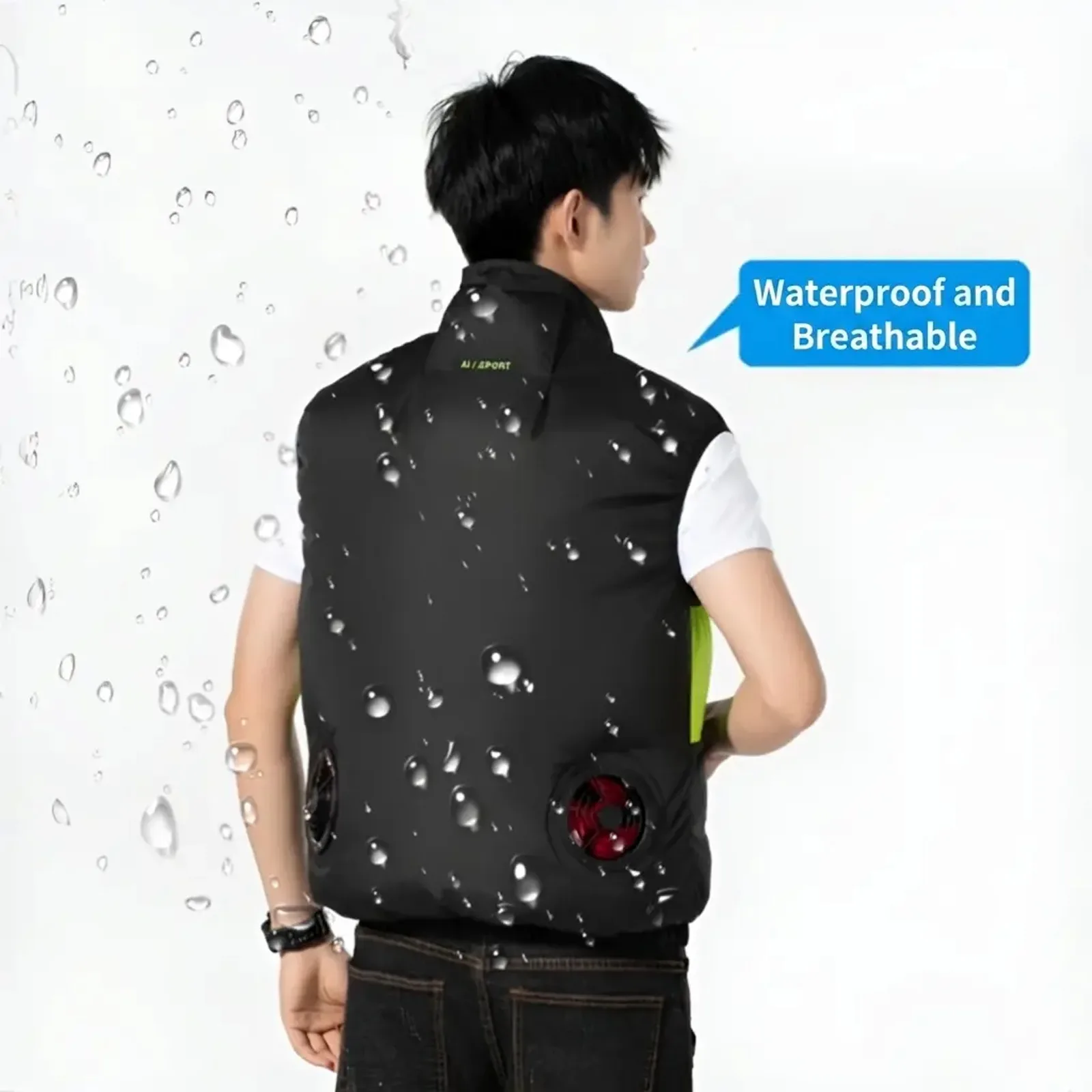 Sleeveless Fan Cooling Vest Air Conditioned Clothing for Summer Outdoor Work, Heat Relief Cooling Jacket for Men Women