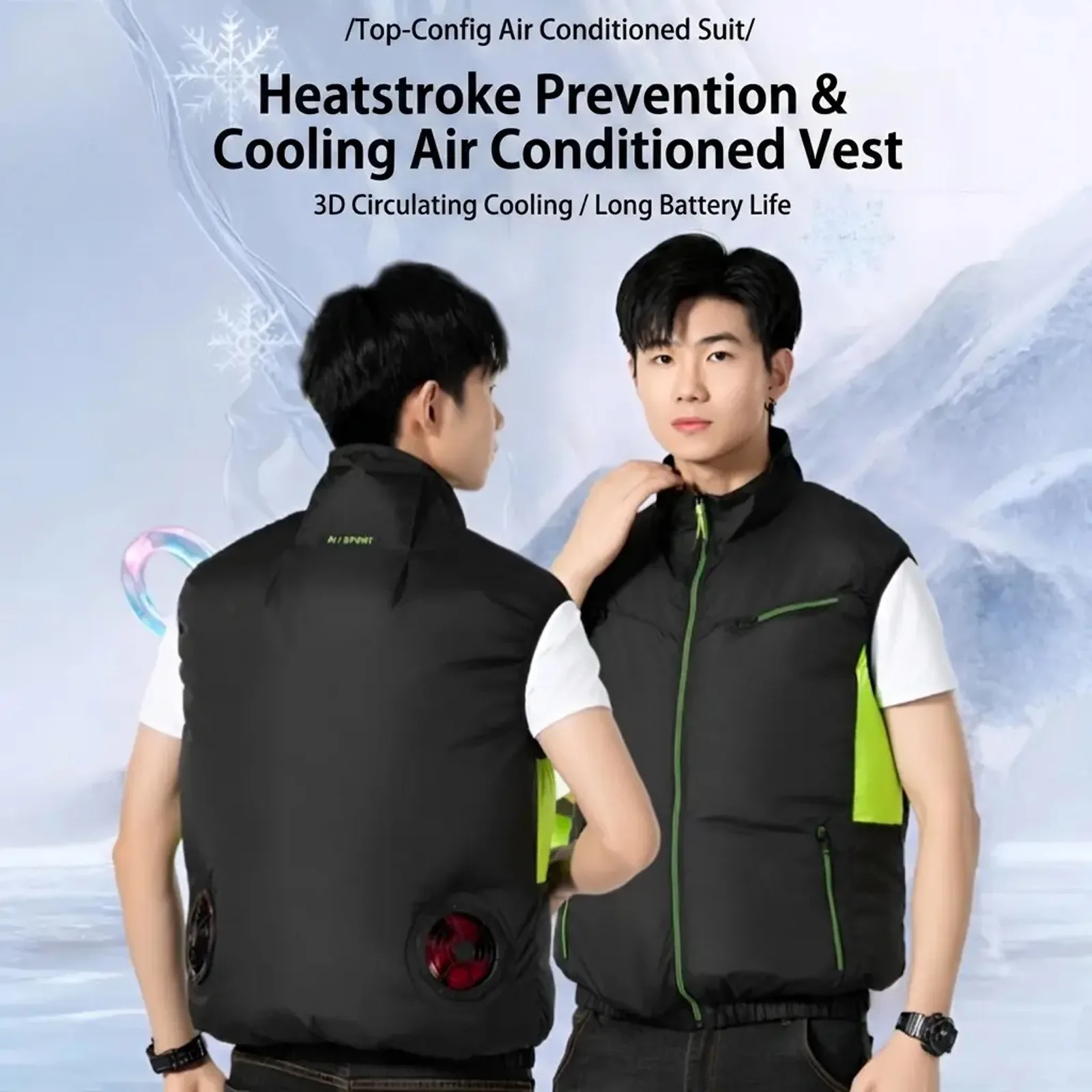 Sleeveless Fan Cooling Vest Air Conditioned Clothing for Summer Outdoor Work, Heat Relief Cooling Jacket for Men Women