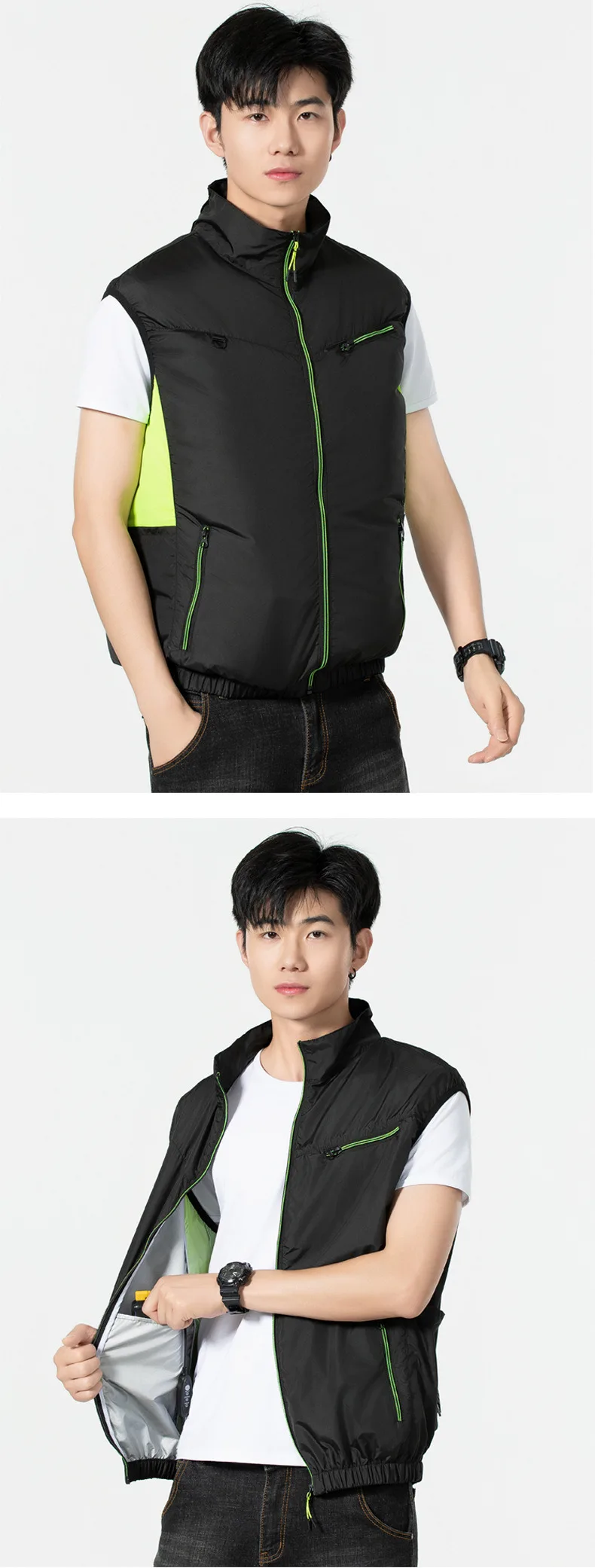 Sleeveless Fan Cooling Vest Air Conditioned Clothing for Summer Outdoor Work, Heat Relief Cooling Jacket for Men Women