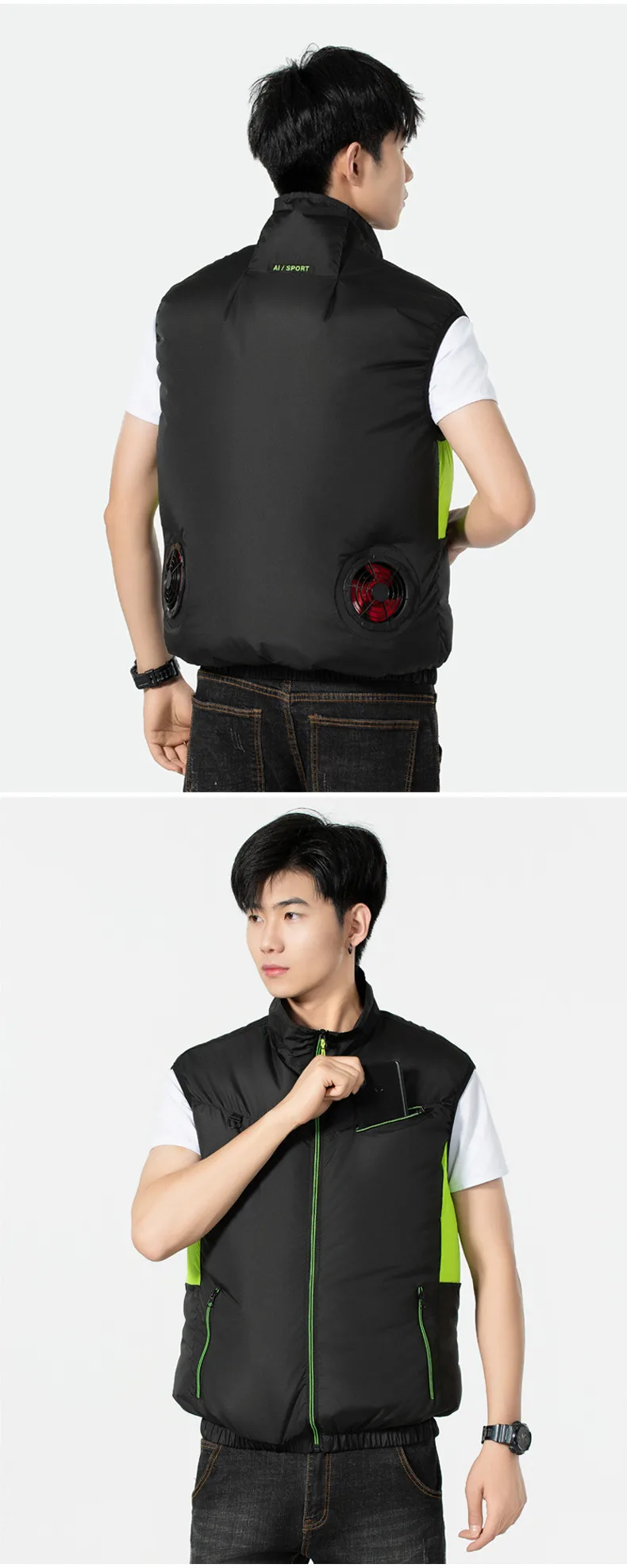 Sleeveless Fan Cooling Vest Air Conditioned Clothing for Summer Outdoor Work, Heat Relief Cooling Jacket for Men Women