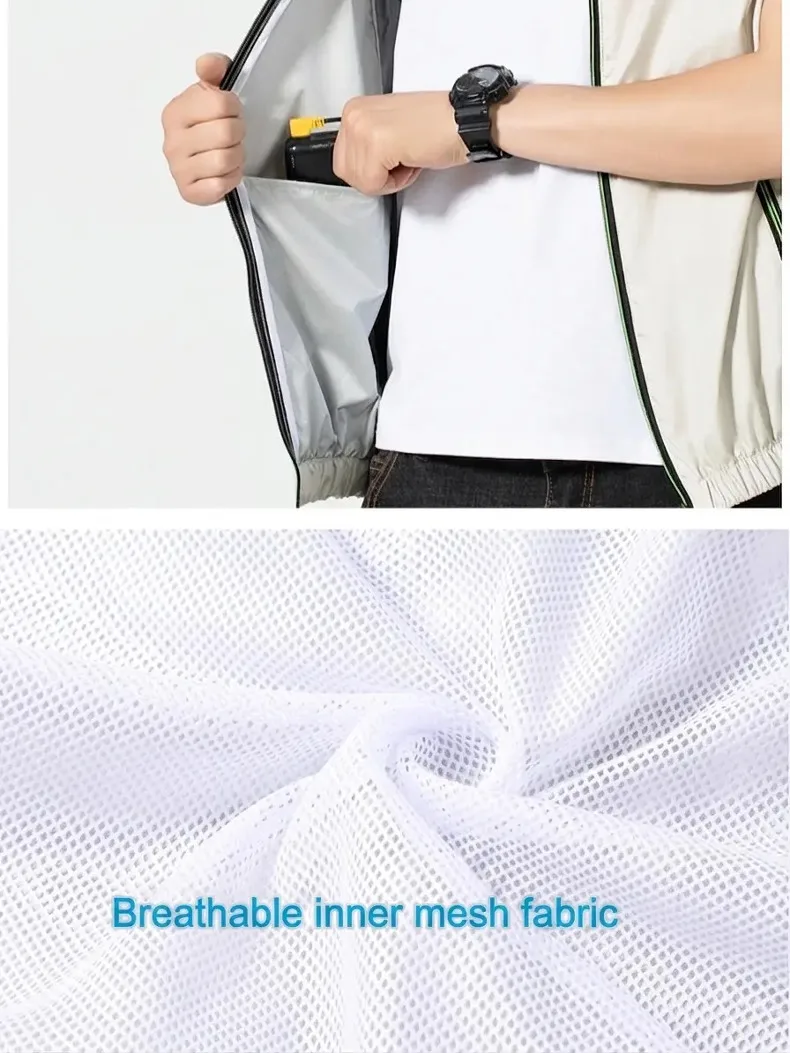 Sleeveless Fan Cooling Vest Air Conditioned Clothing for Summer Outdoor Work, Heat Relief Cooling Jacket for Men Women