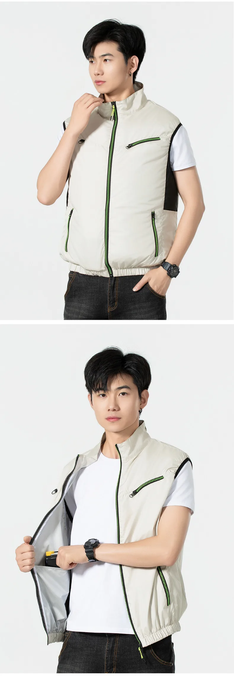 Sleeveless Fan Cooling Vest Air Conditioned Clothing for Summer Outdoor Work, Heat Relief Cooling Jacket for Men Women