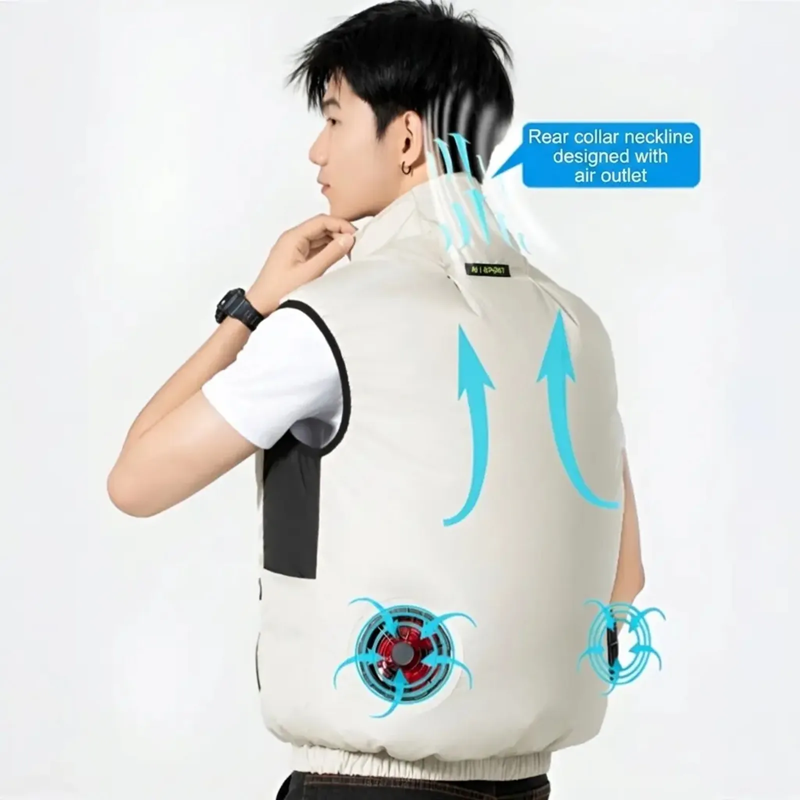 Sleeveless Fan Cooling Vest Air Conditioned Clothing for Summer Outdoor Work, Heat Relief Cooling Jacket for Men Women