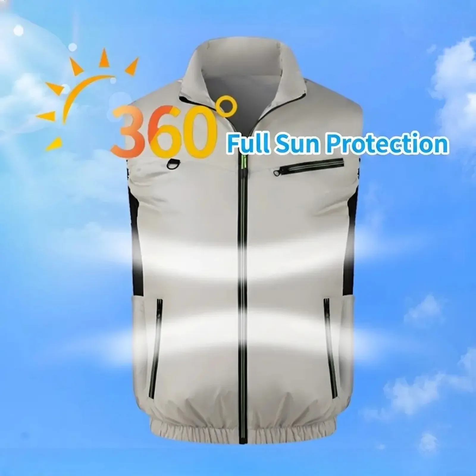 Sleeveless Fan Cooling Vest Air Conditioned Clothing for Summer Outdoor Work, Heat Relief Cooling Jacket for Men Women