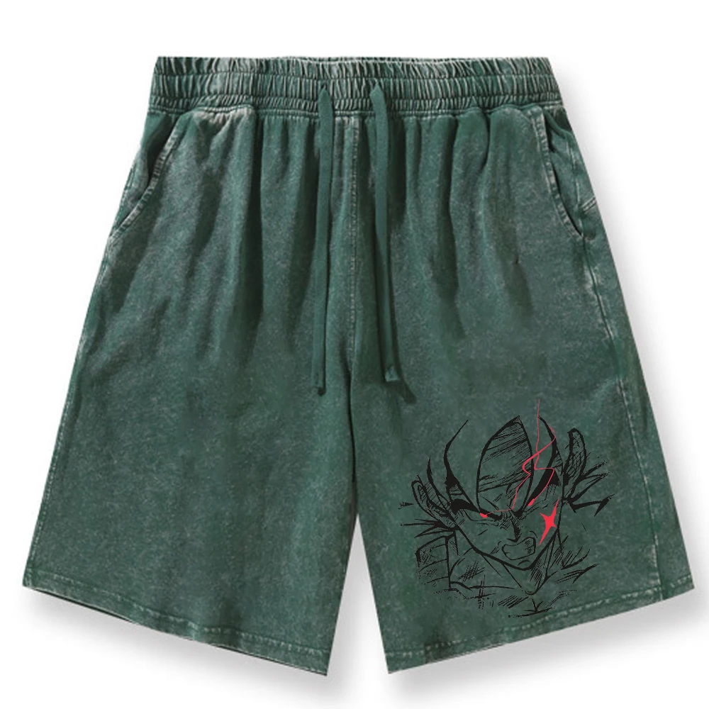 Dragon Ball Print GYM Shorts Men's Summer Personalized Vintage Comfortable Breathable Drawstring Shorts Outdoor Casual Pants