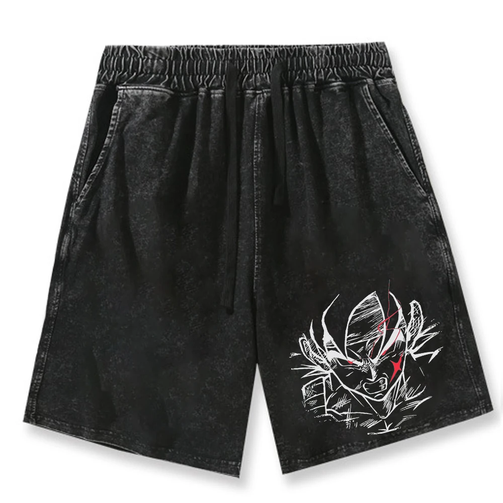 Dragon Ball Print GYM Shorts Men's Summer Personalized Vintage Comfortable Breathable Drawstring Shorts Outdoor Casual Pants