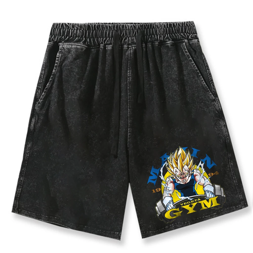 Dragon Ball Print GYM Shorts Men's Summer Personalized Vintage Comfortable Breathable Drawstring Shorts Outdoor Casual Pants