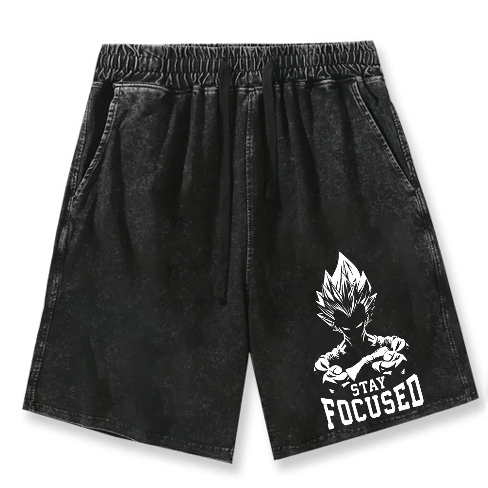 Dragon Ball Print GYM Shorts Men's Summer Personalized Vintage Comfortable Breathable Drawstring Shorts Outdoor Casual Pants