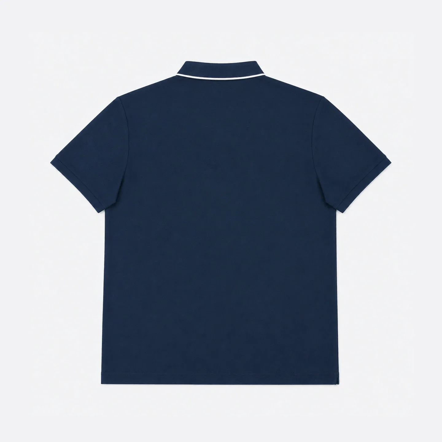 CH Men Single White Tipped Collar Short Sleeve Polo Shirt Round Rubber Badge Logo Left Chest Old Money Golf Office Daily Wear