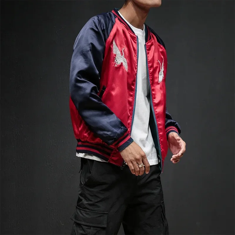 Reversible Baseball Jacket Men Spring Autumn Varsity Jacket Two Wear Streetwear Embroidered Women's Coat Luxury Men Clothing