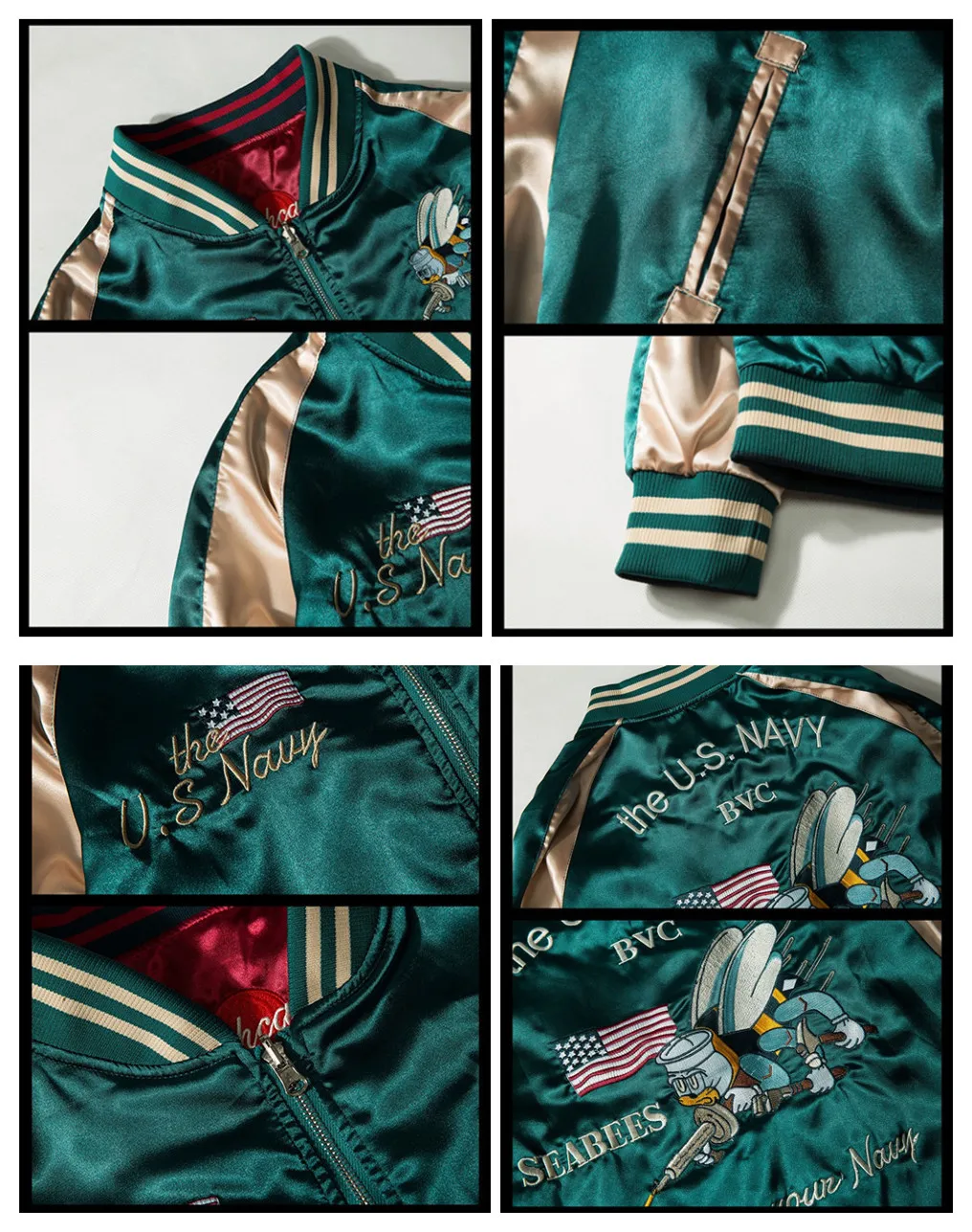 Reversible Baseball Jacket Men Spring Autumn Varsity Jacket Two Wear Streetwear Embroidered Women's Coat Luxury Men Clothing