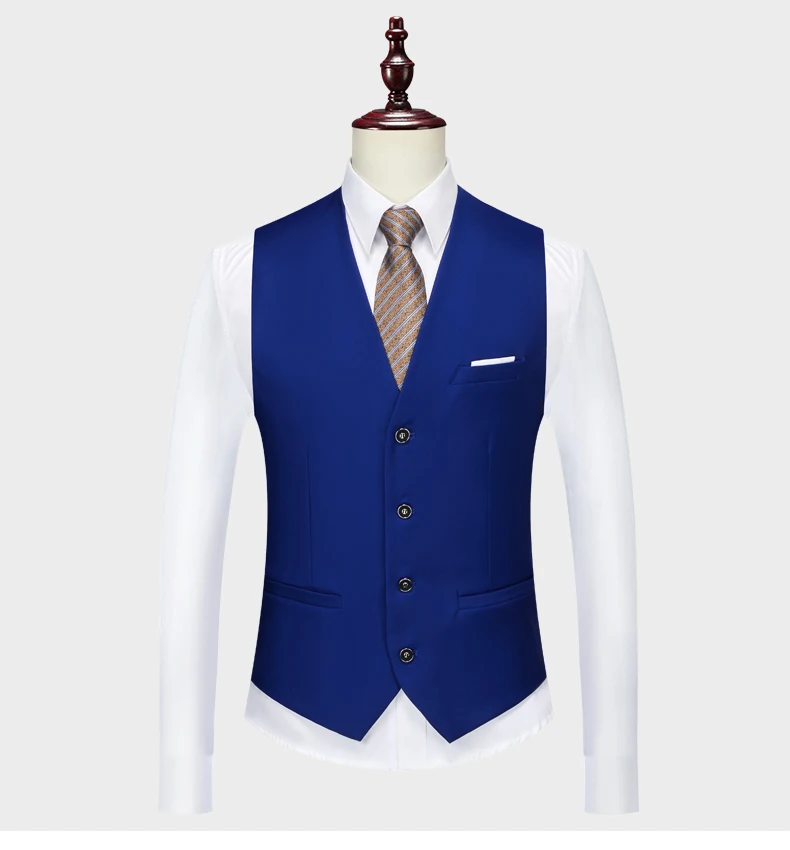 Men's Business Casual Suit for Weddings, Genuine Blazer, Vest and Pants, Big & Tall,Slim Fit Waistcoat, Dress Trousers, US Size