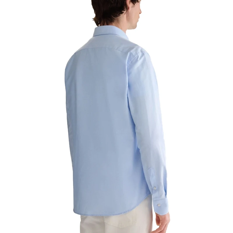 PG Men's button-down shirt Pure color long style Casual business formal shirt Suitable for men's office and daily wear