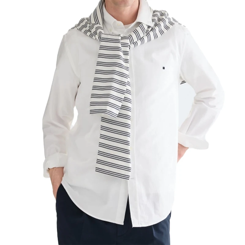 PG Men's button-down shirt Pure color long style Casual business formal shirt Suitable for men's office and daily wear