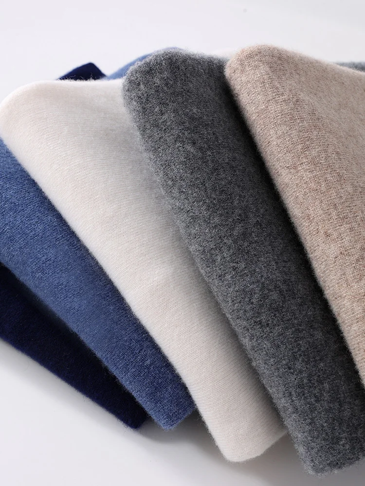 Autumn Winter Men Wool Turtleneck Pullover Long Sleeve Basic Cashmere Sweater 100% Merino Wool Knitwear Smart Casual Clothing