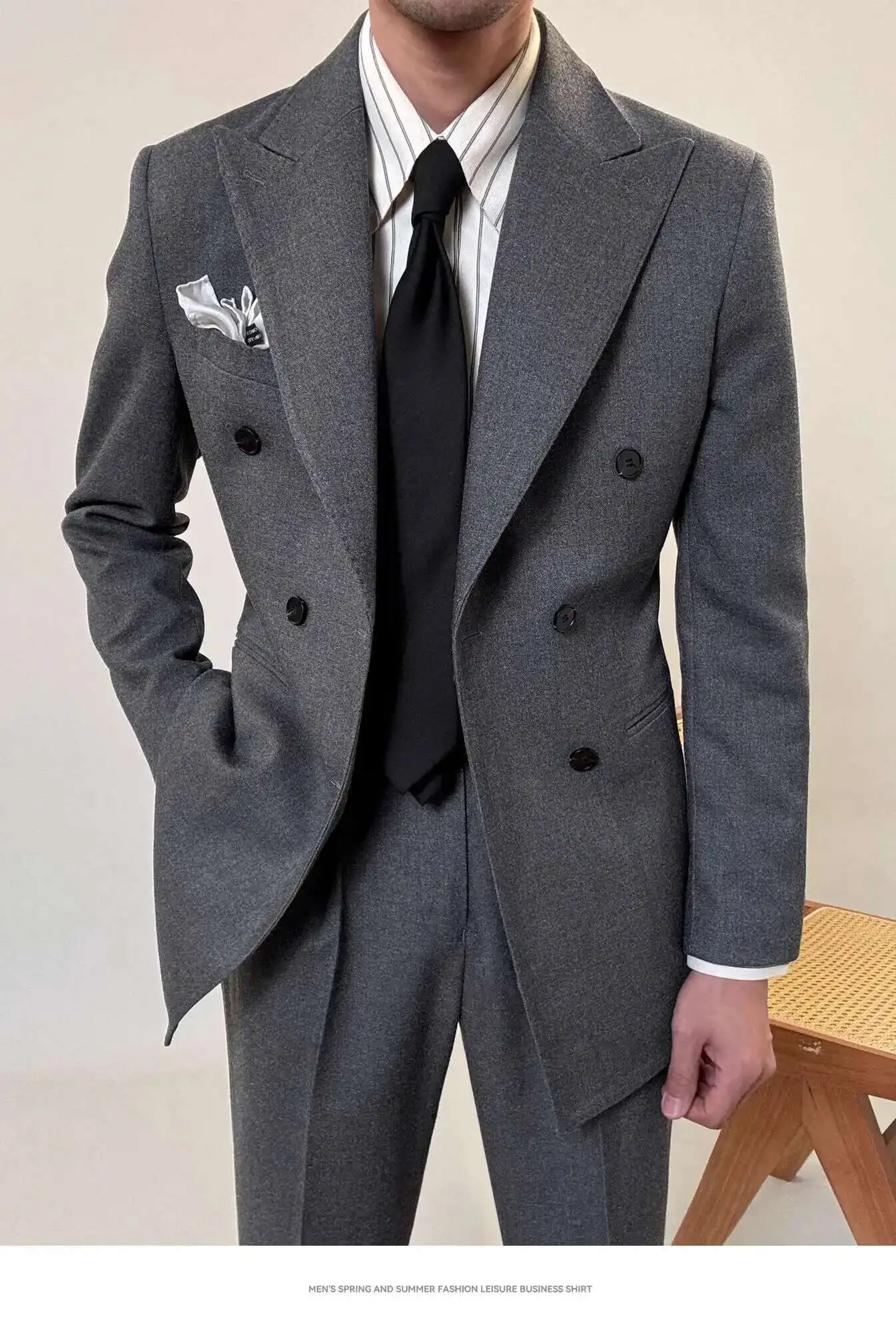 Casual Office Party Prom Costume Homme Men Tuxedo Suit Winter High Quality Business Dress Suit Wedding Suit For Men Versatile