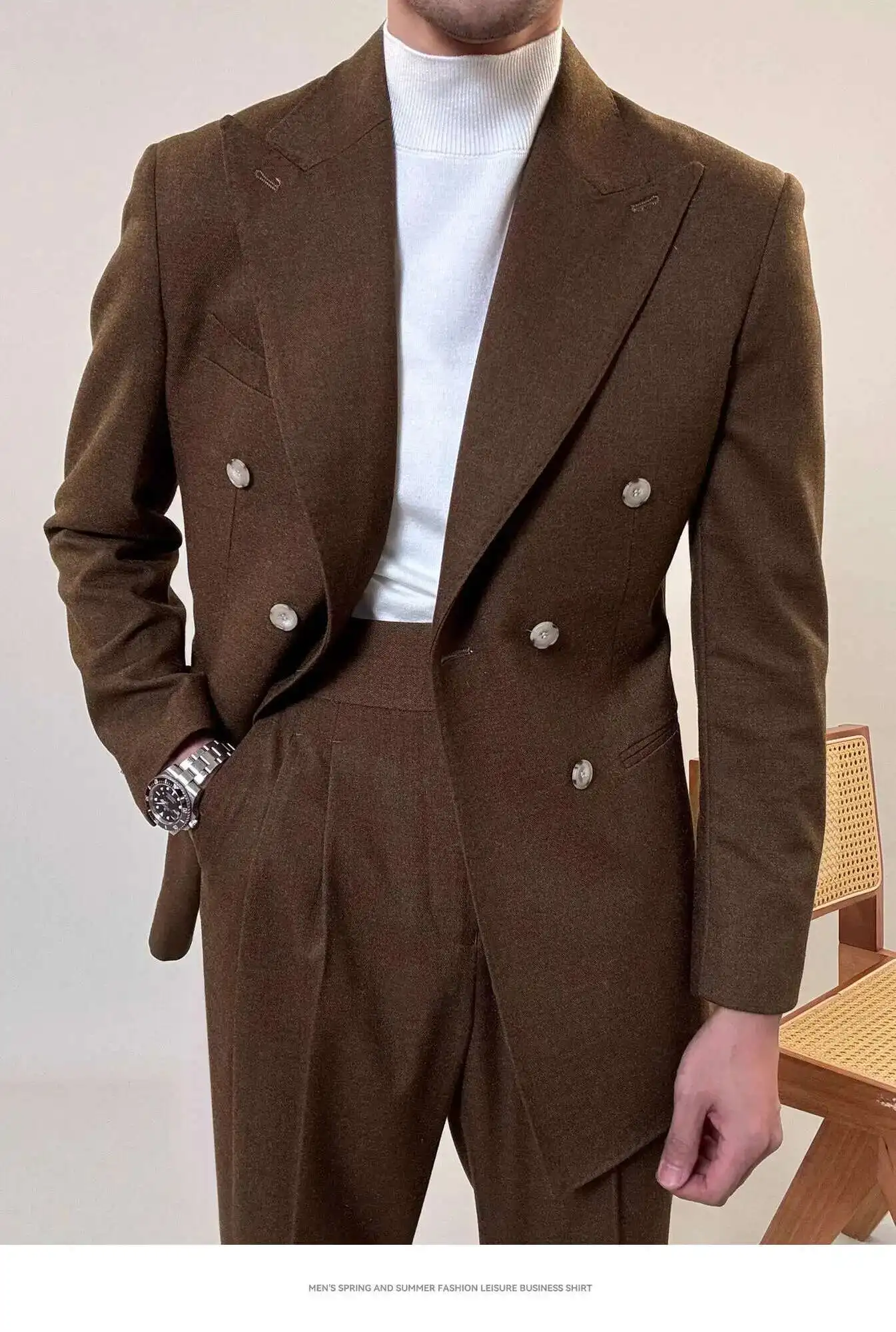 Casual Office Party Prom Costume Homme Men Tuxedo Suit Winter High Quality Business Dress Suit Wedding Suit For Men Versatile