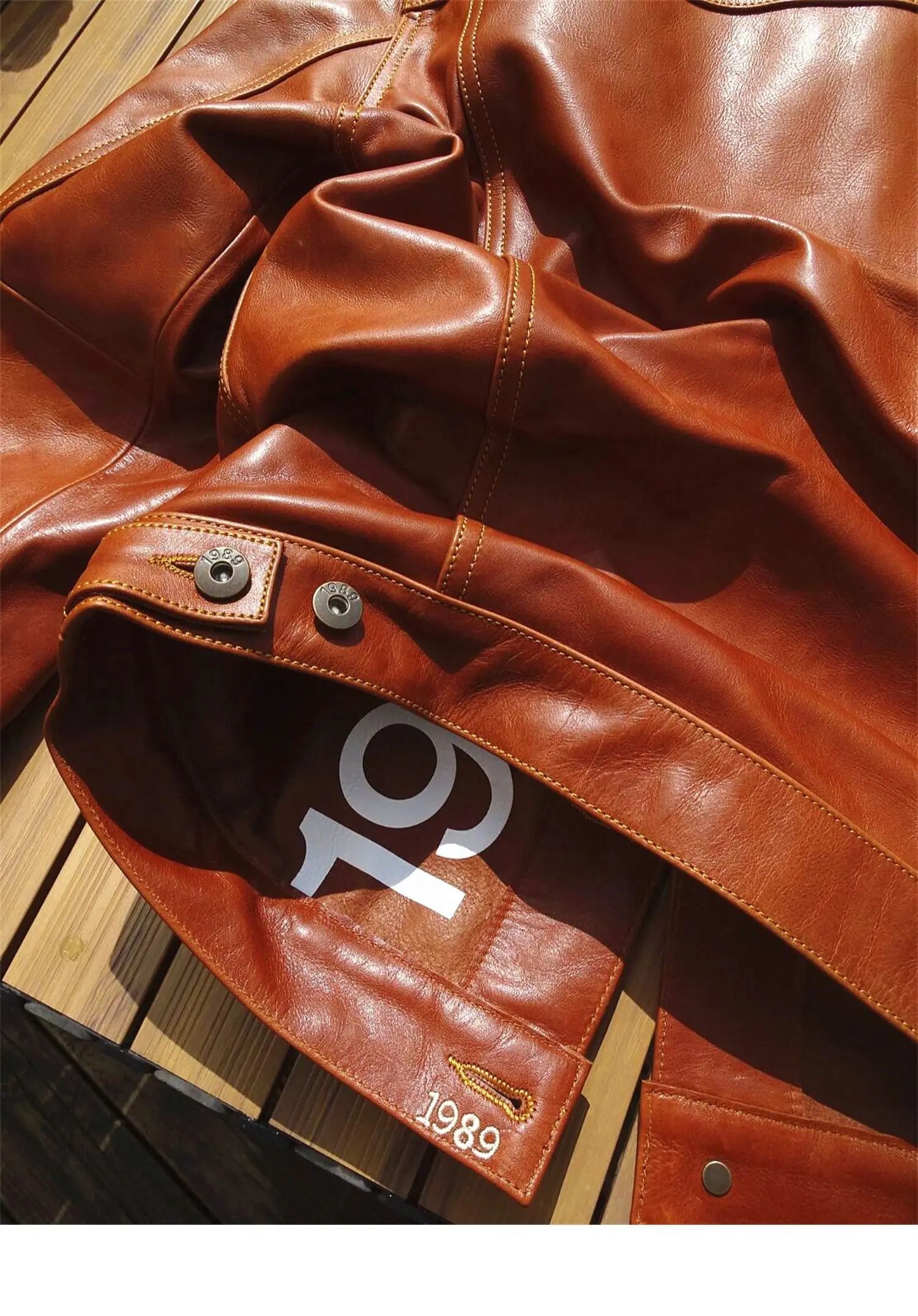 Brown Spring Leather Jacket Men Retro Style American Size Genuine Natural Cowhide Single Breasted Denim Leather Coat
