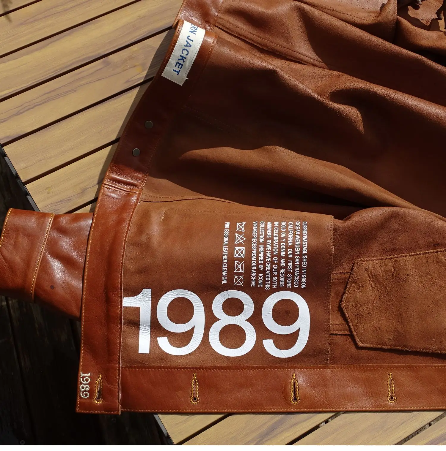 Brown Spring Leather Jacket Men Retro Style American Size Genuine Natural Cowhide Single Breasted Denim Leather Coat