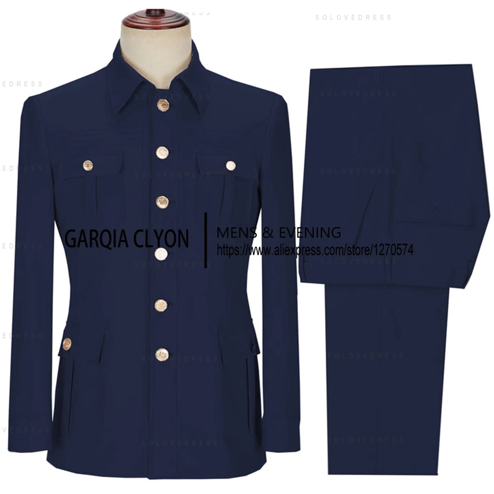 2 Pieces Men's Slim Fit With 4 Real Pocket Single Breasted Suit Formal Suits Groomsmen Wedding Tailored Fit (Blazer+Pants)