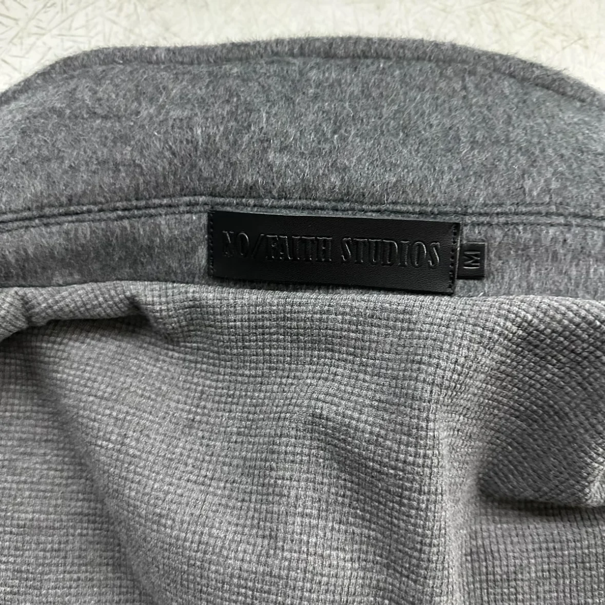 No faith studios double breasted stand-up collar double-sided wool boxy jacket