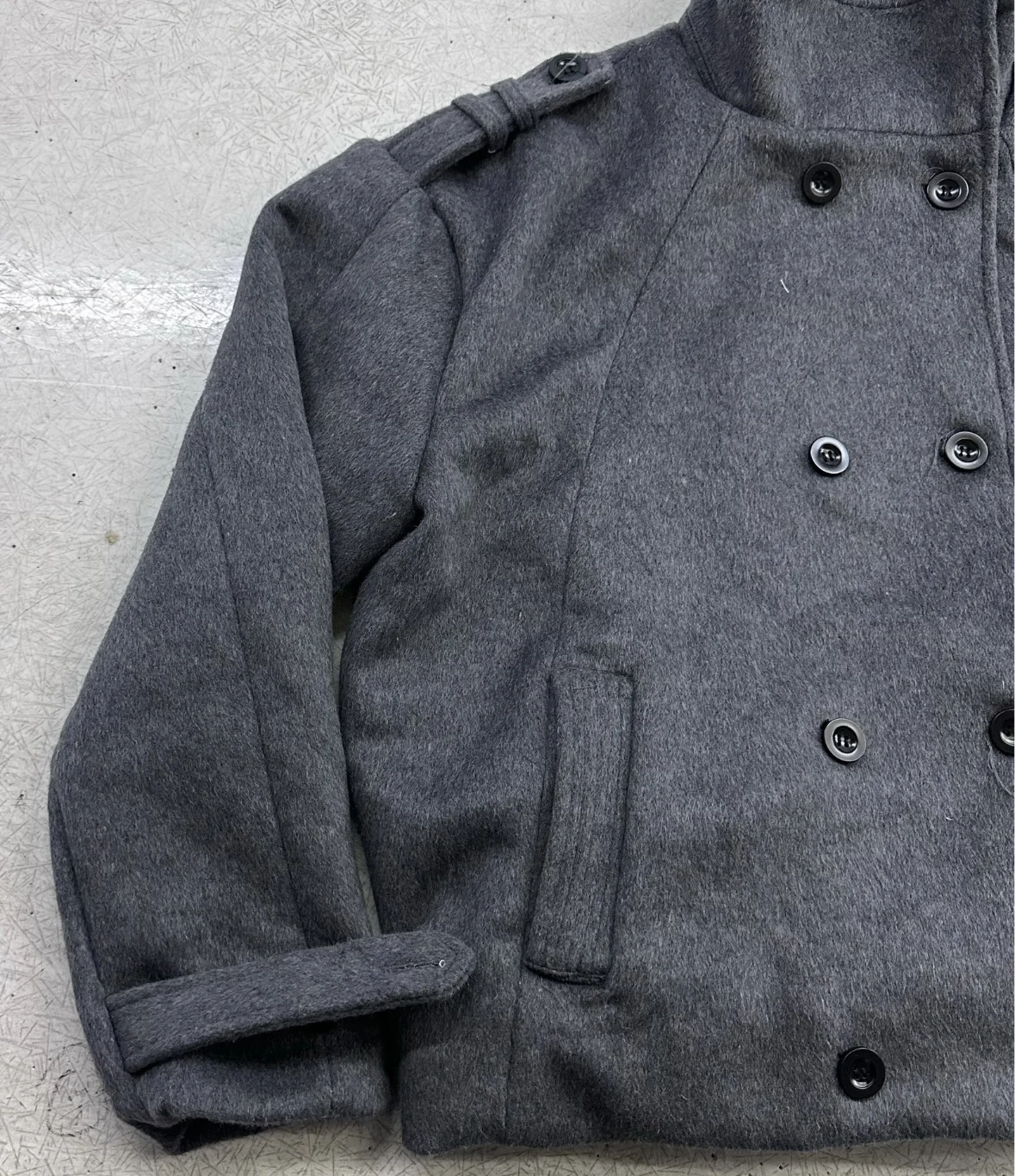 No faith studios double breasted stand-up collar double-sided wool boxy jacket