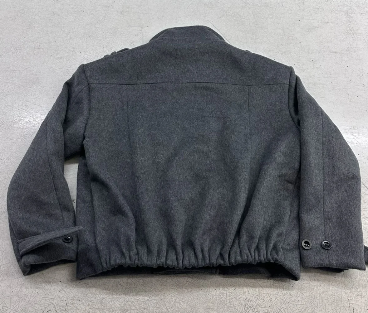 No faith studios double breasted stand-up collar double-sided wool boxy jacket