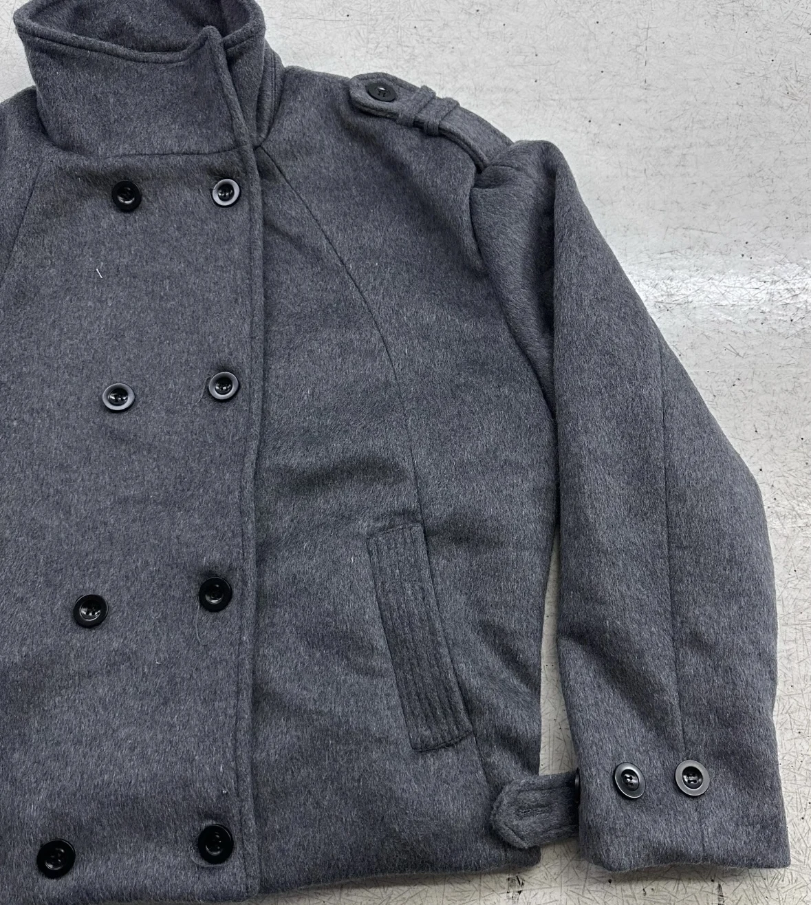 No faith studios double breasted stand-up collar double-sided wool boxy jacket