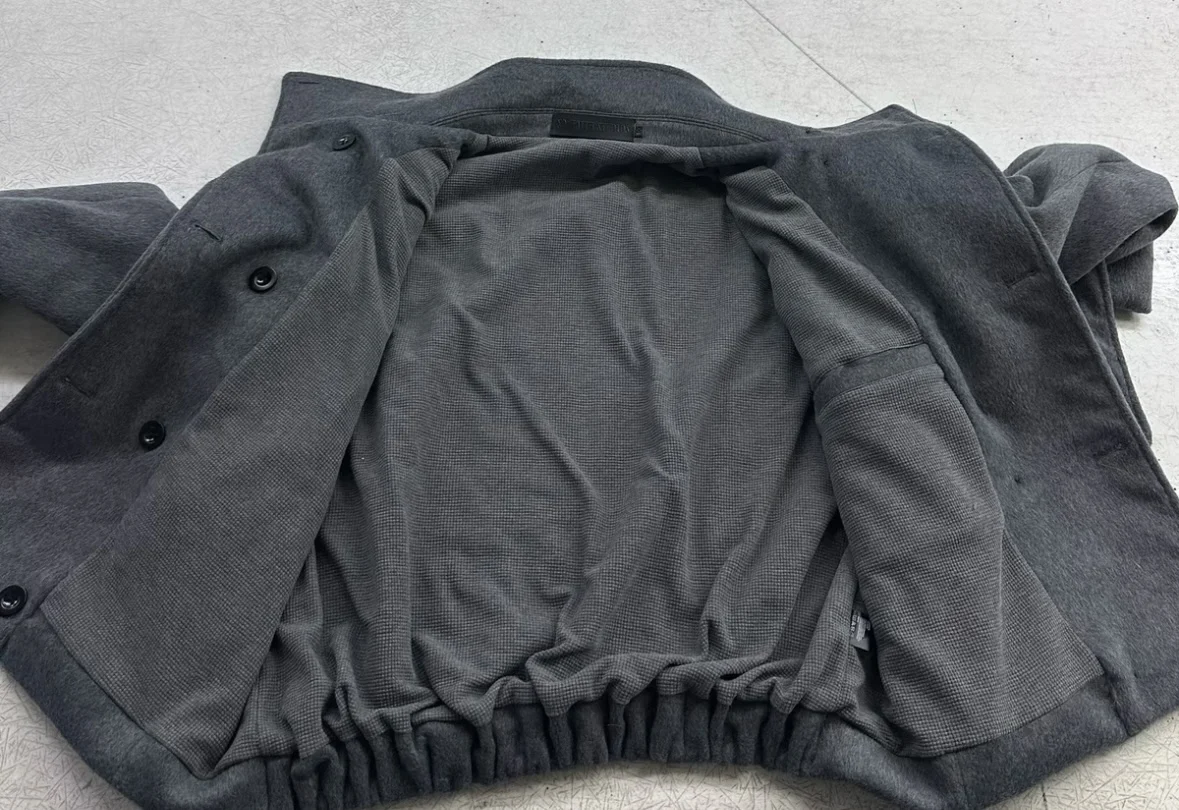 No faith studios double breasted stand-up collar double-sided wool boxy jacket