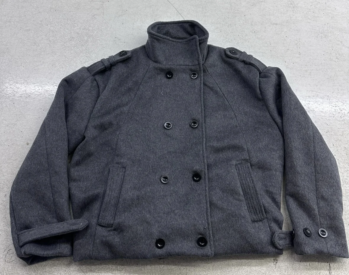 No faith studios double breasted stand-up collar double-sided wool boxy jacket