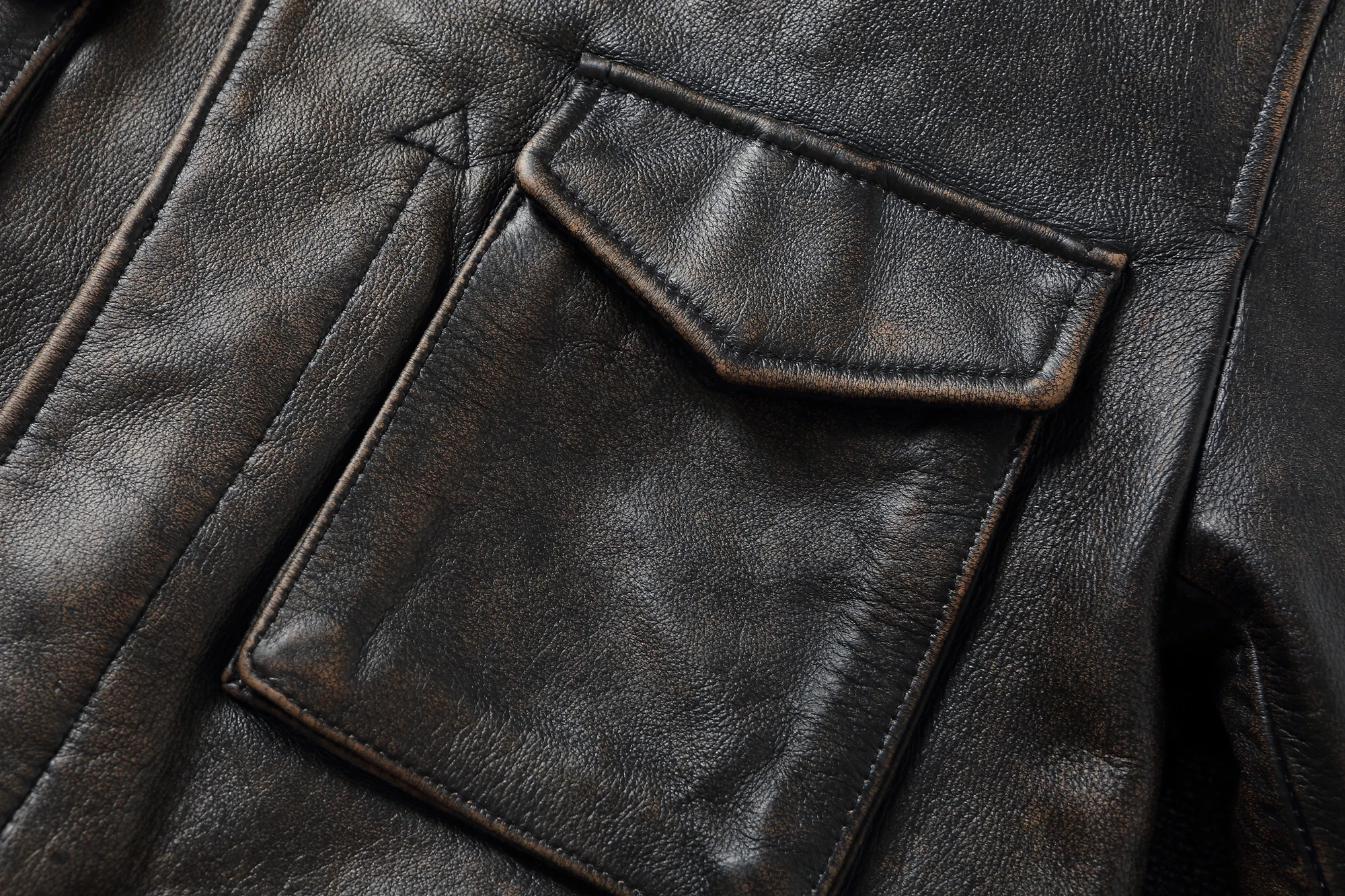 Classic M43 Trench Coat Cowhide Military Genuine Leather Jacket Medium and Long Multi-pocket Mens Vintage Leather Jacket