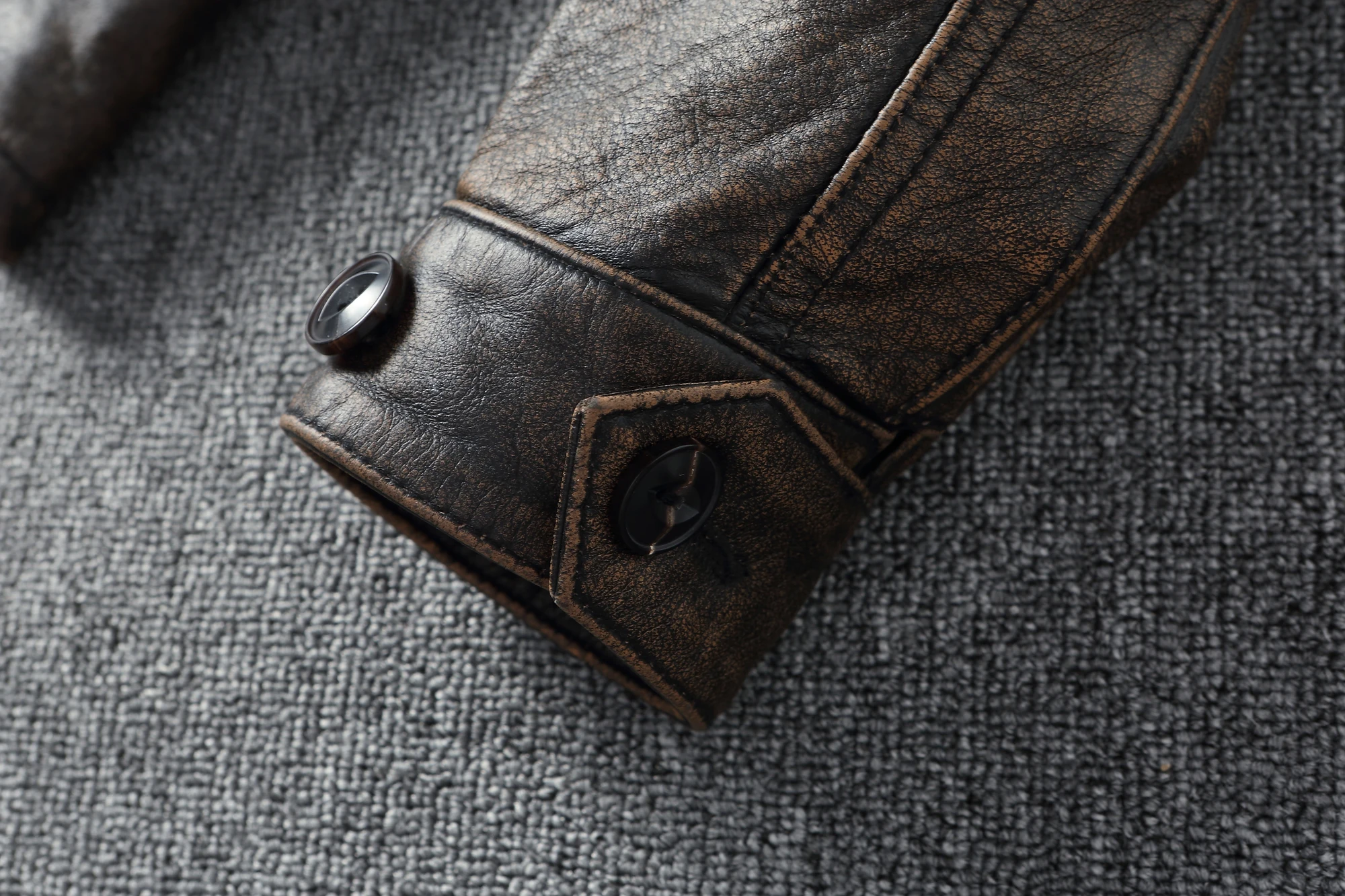 Classic M43 Trench Coat Cowhide Military Genuine Leather Jacket Medium and Long Multi-pocket Mens Vintage Leather Jacket