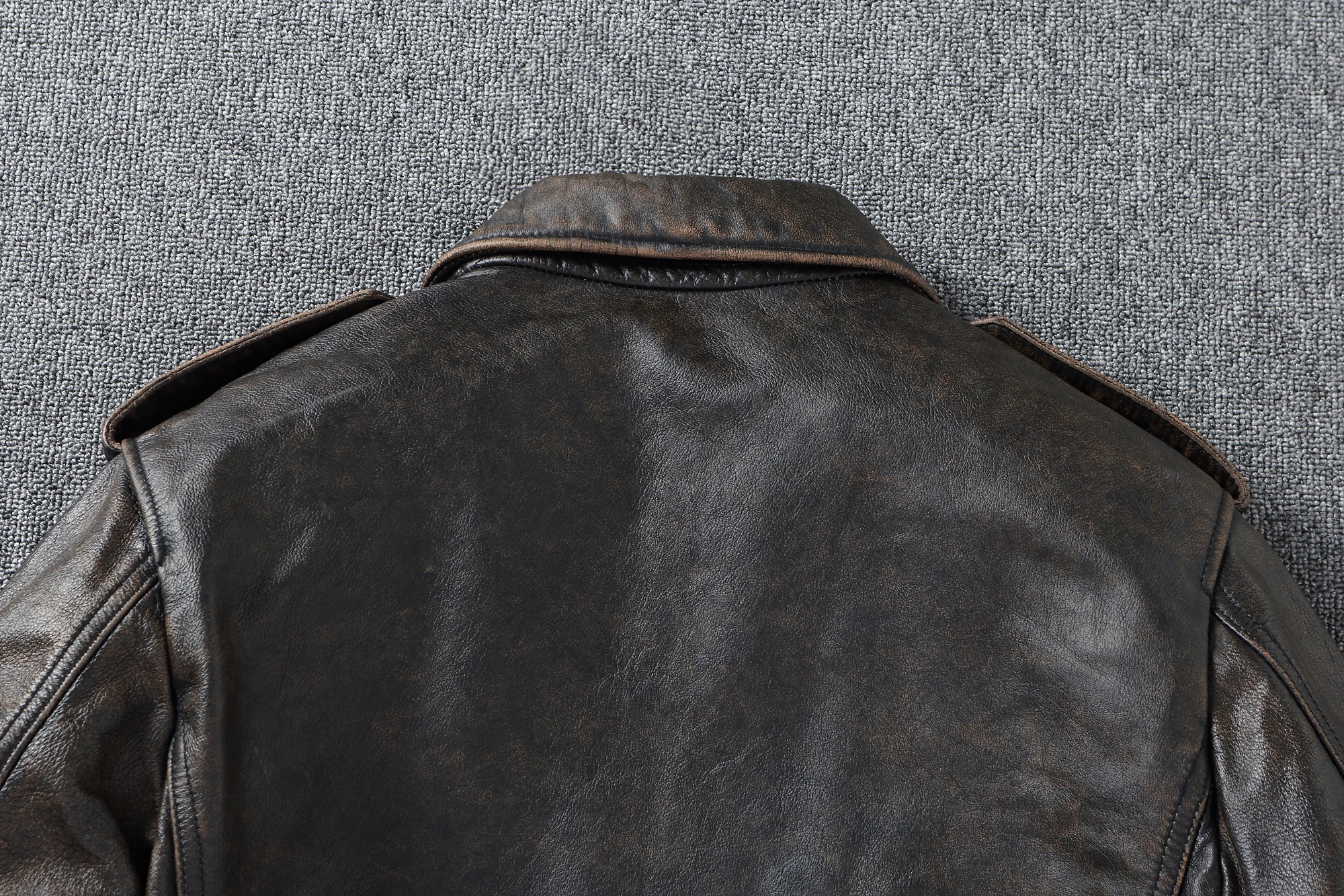 Classic M43 Trench Coat Cowhide Military Genuine Leather Jacket Medium and Long Multi-pocket Mens Vintage Leather Jacket