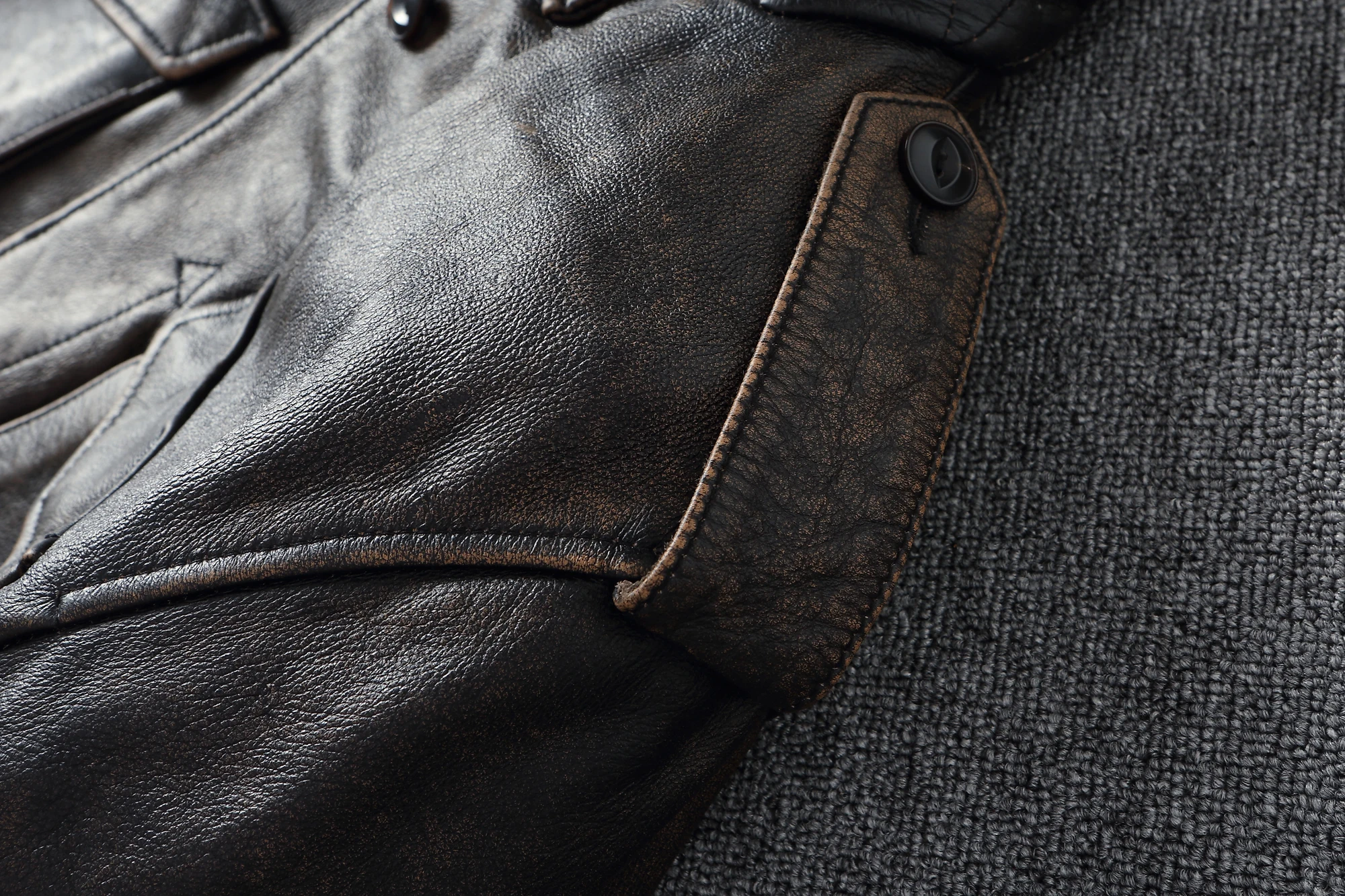 Classic M43 Trench Coat Cowhide Military Genuine Leather Jacket Medium and Long Multi-pocket Mens Vintage Leather Jacket