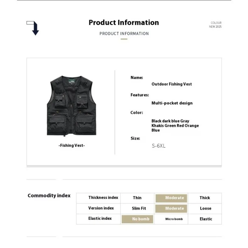 Men's Summer Vest Multipockets Mesh Lined Breathable Sleeveless Jacket Thin Outdoor Fishing Photographer Tool Waistcoat Men