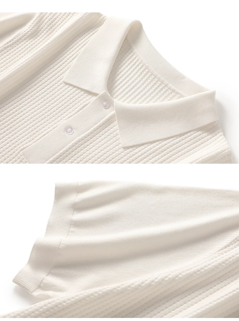Summer New T-Shirt Men's POLO Collar Pullover Top Casual Knitted Mulberry Silk Short Sleeve Solid Color Business Bottom Shirt