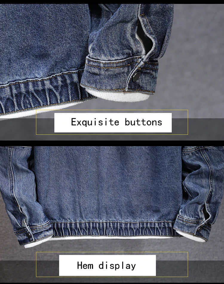 Men's hooded denim jacket jacket New spring, autumn and winter models Casual versatile blue zipper denim jacket for men
