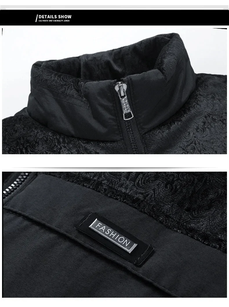 Puffer Jacket Men's Plush Thickened Parkas Stand Collar Jacket Men's Coat Winter Warm Thick Zipper Coat Padded Overcoat for Men